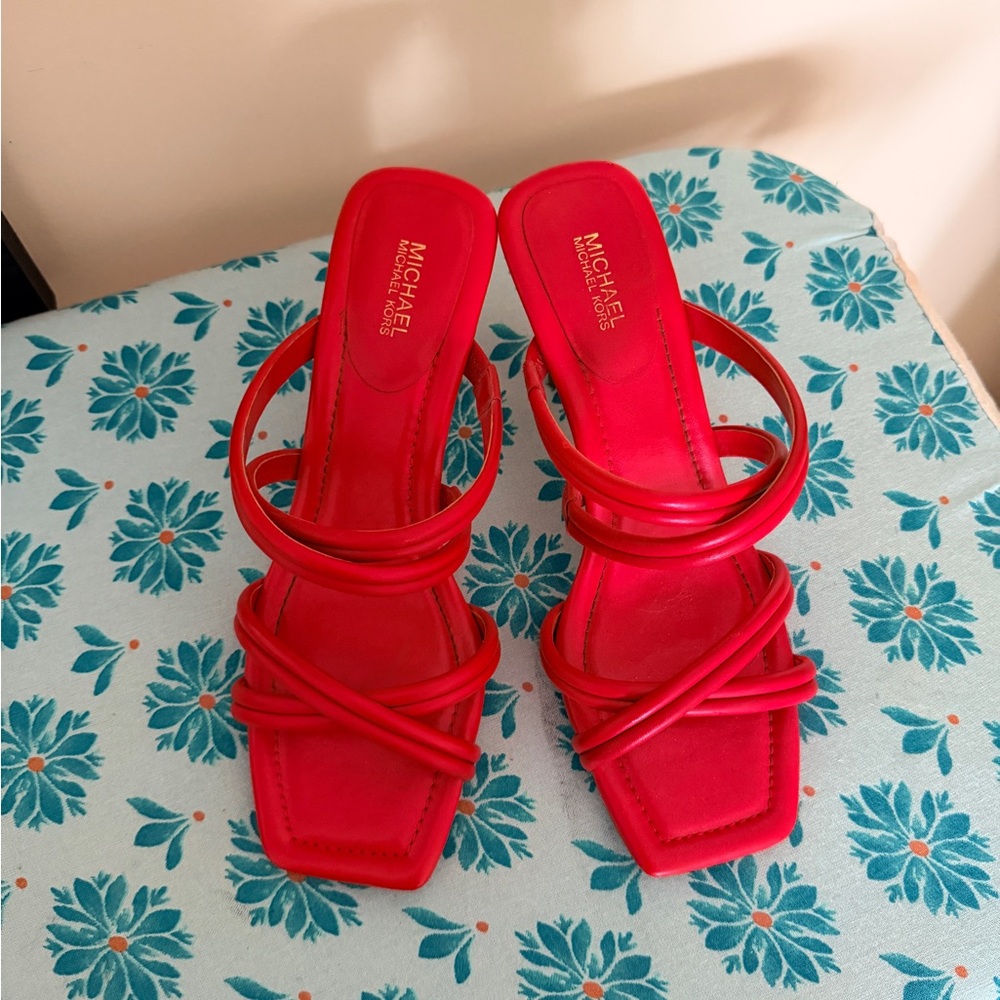 Michael Kors Bold Red Strappy Heels